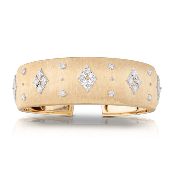 Buccellati Yellow Gold Diamond Cuff Bracelet